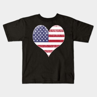 Heart American Flag Kids T-Shirt